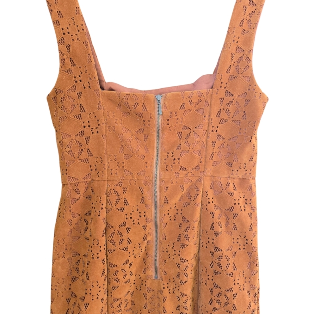 NWT Anthropologie Maeve Faux Suede Shift Dress Size 2 Copper Brown MSRP $170 - Picture 12 of 13